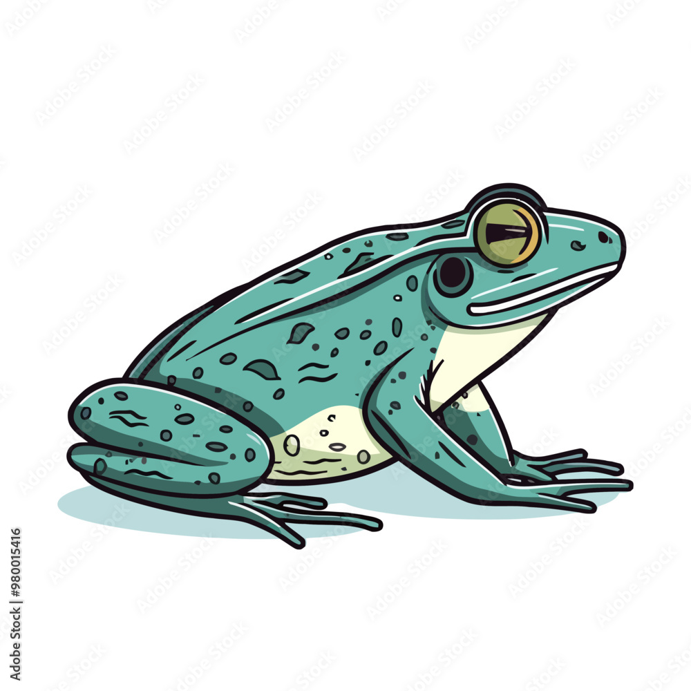 Naklejka premium Frog logo design. Abstract drawing frog. Cute toad isolated. Vector illustration