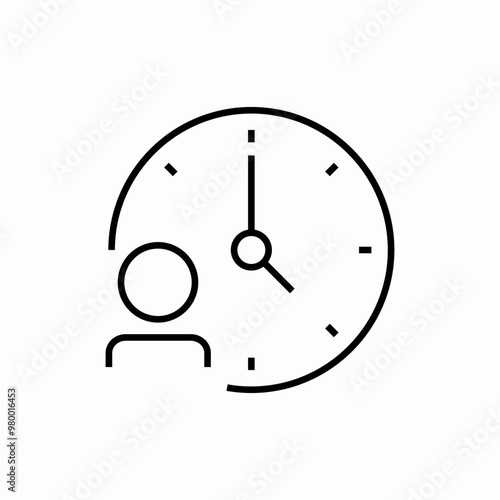 employee time icon sign vector