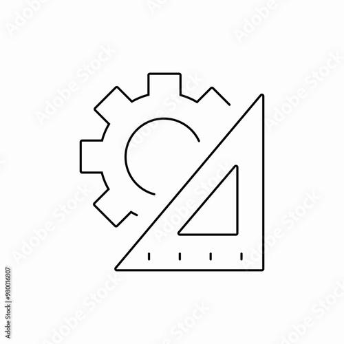 settings ruler triangle icon sign vector