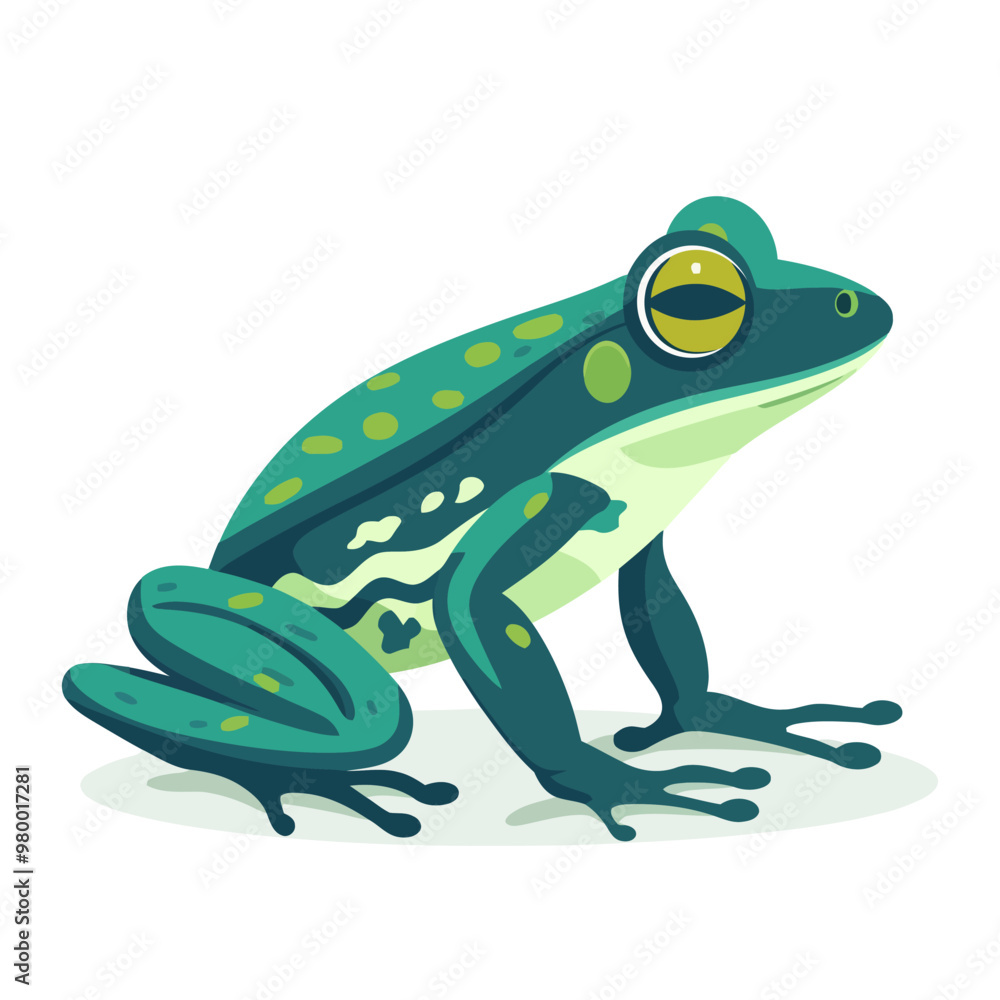 Obraz premium Frog logo design. Abstract drawing frog. Cute toad isolated. Vector illustration