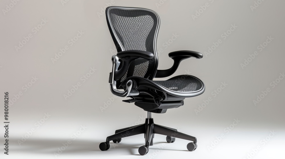 modern ergonomic office chair with a black mesh back and padded seat modern ergonomic office chair with a black mesh back and padded seat