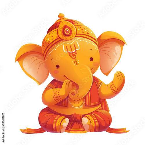 Illustration of Ganesh Chaturthi festival of India