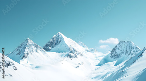 Snow-capped mountains under a clear sky.