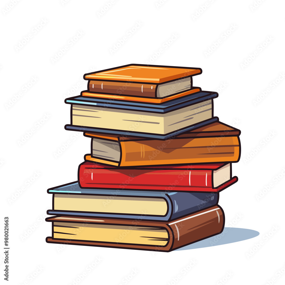 Stack of books. Image of stack of books isolated. Education concept. Vector illustration. Stack of books. Image of stack of books isolated. Education concept. Vector illustration.