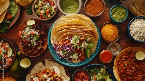 flat lay of a taco feast