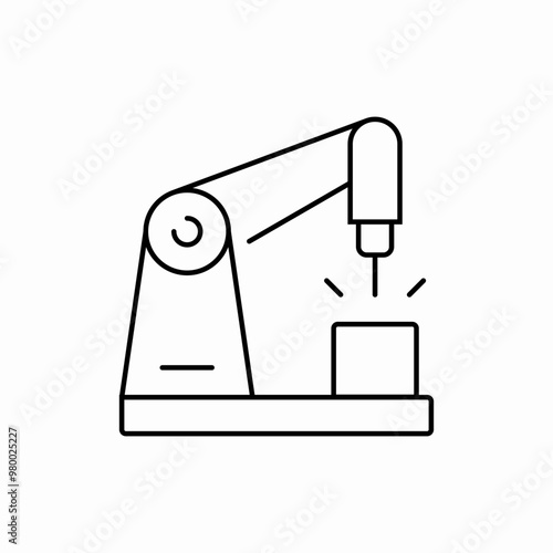 automatic machine robot factory icon sign vector