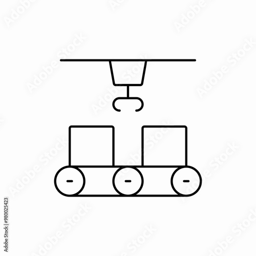 conveyor factory machine icon sign vector