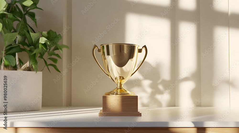 Simple trophy on a clean surface.
Simple trophy on a clean surface.