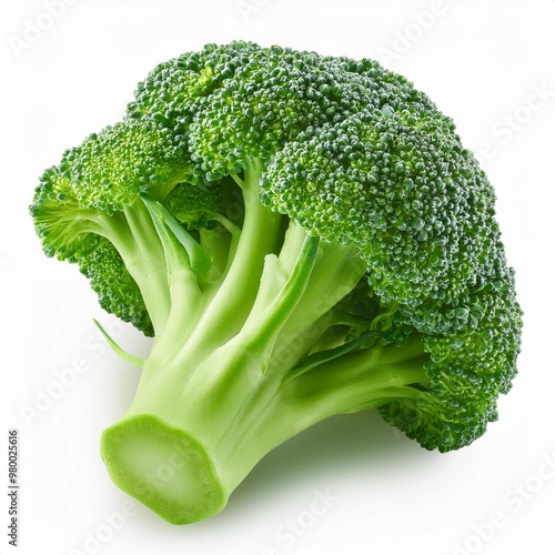 green broccoli isolated with white background