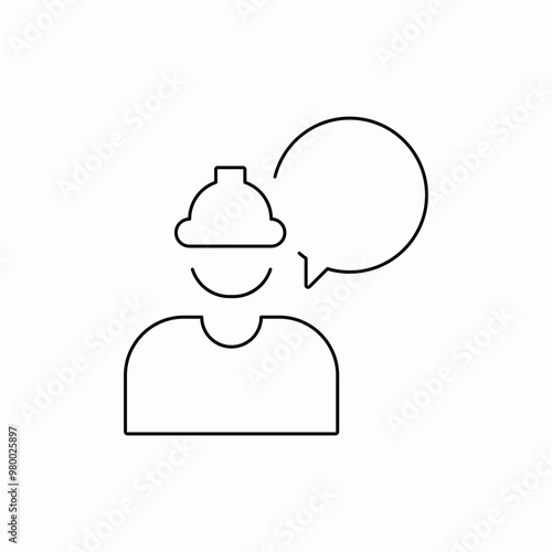 worker speech bubble icon sign vector