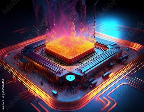 Image showing a processor exposed to too much heat