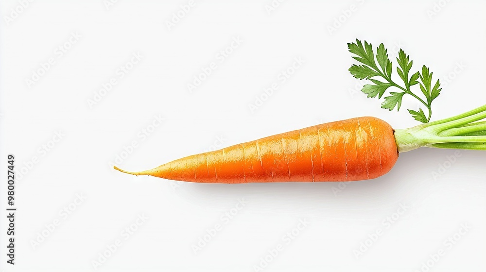 A photo of a carrot with a stalk protruding from its top A photo of a carrot with a stalk protruding from its top