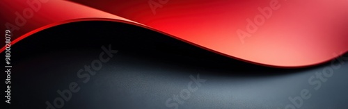 Abstract black and red waves flowing with smooth glossy curves