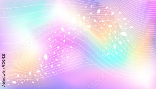 rainbow unicorn magic background. Fairy tale children illustration in mesh abstract style.