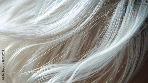 Simple close-up of white hair in soft light.


