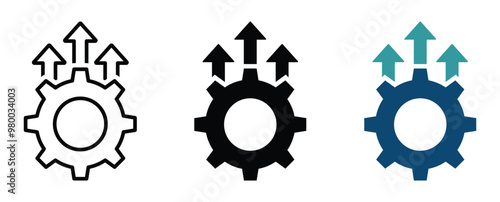 Operational Excellence icons. Production growth illustration vector signs