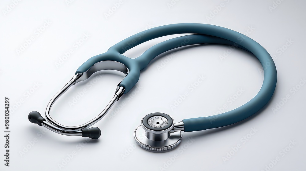 Classic teal stethoscope displayed against a clean white background, symbolizing professionalism, healthcare, and medical expertise. Classic teal stethoscope displayed against a clean white background, symbolizing professionalism, healthcare, and medical expertise.