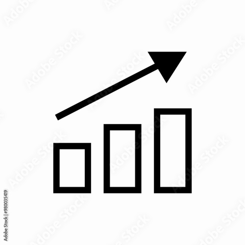 statistics ascending icon sign vector