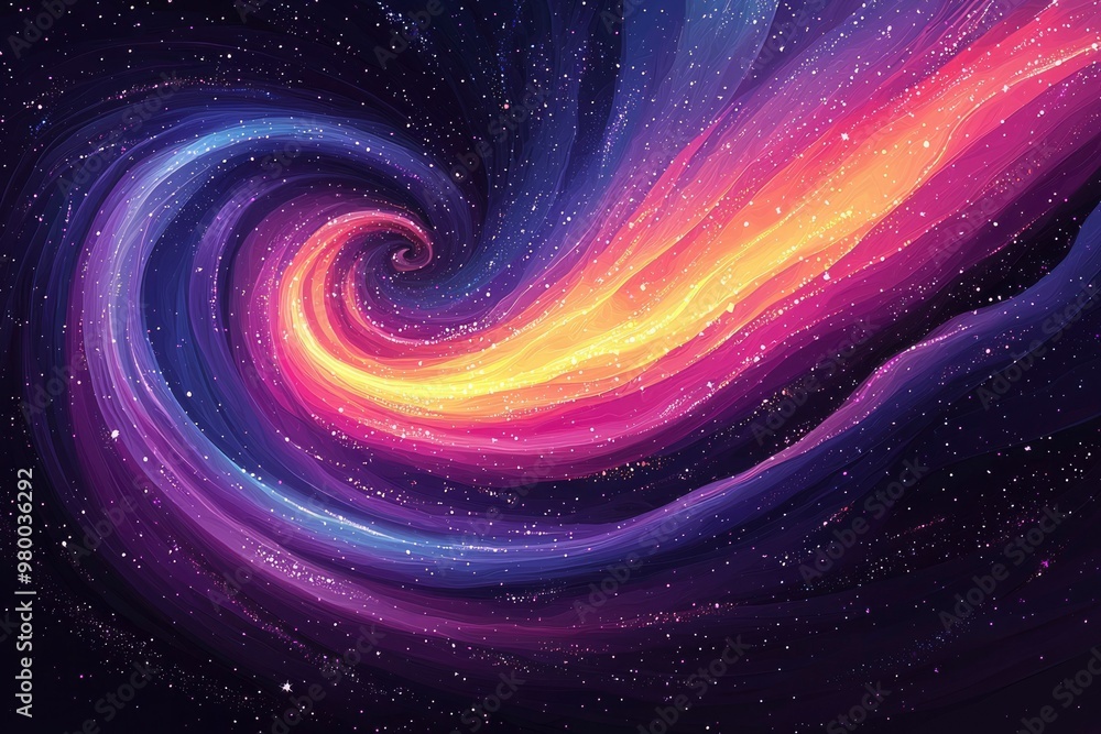 Abstract Cosmic Swirl with Multicolored Nebula and Stars Abstract Cosmic Swirl with Multicolored Nebula and Stars