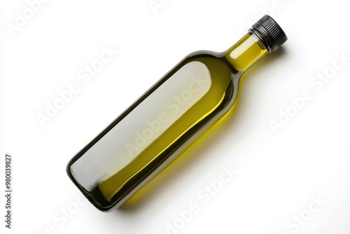 Bottle of olive oil on white background with clipping path