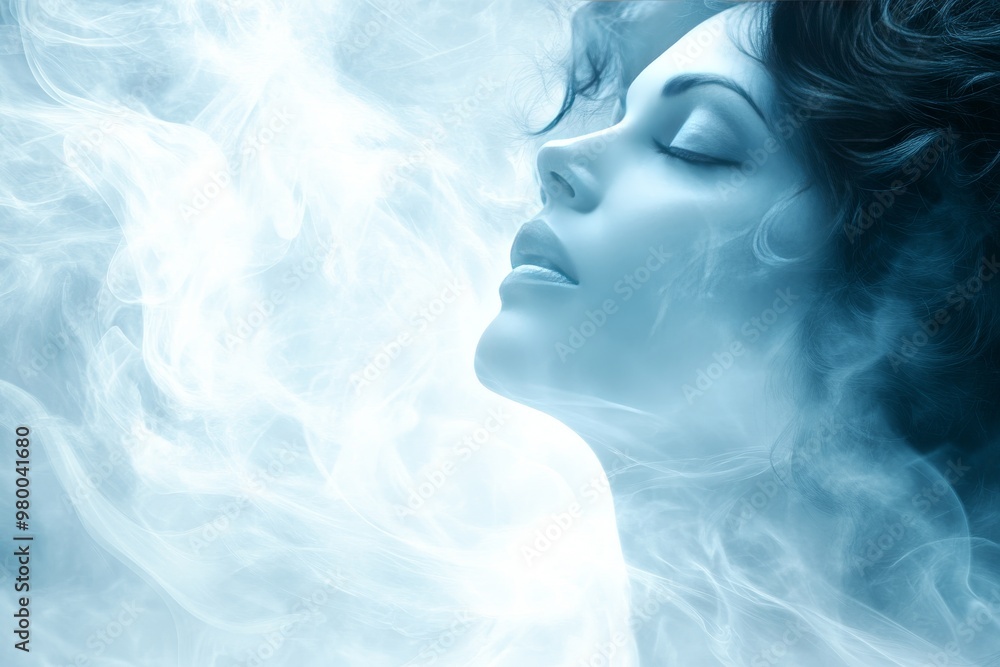 Ethereal woman surrounded by soft glowing mist symbolizing peace spirituality and the connection to higher consciousness in a dreamlike state Ethereal woman surrounded by soft glowing mist symbolizing peace spirituality and the connection to higher consciousness in a dreamlike state