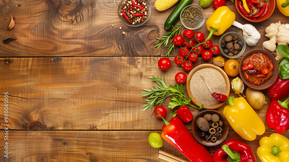 A close-up of hot Chinese cuisine on a wooden table, symbolizing healthy gut nutrition, with a softly blurred background and copy space for design. A close-up of hot Chinese cuisine on a wooden table, symbolizing healthy gut nutrition, with a softly blurred background and copy space for design.