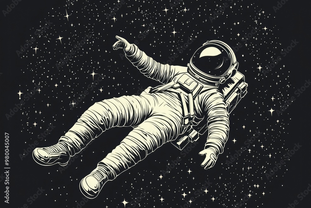 Astronaut Floating Amidst a Starry Sky Astronaut Floating Amidst a Starry Sky