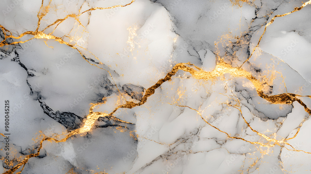 A smooth marble surface with abstract cracks and gold veins running through it, creating a luxurious texture A smooth marble surface with abstract cracks and gold veins running through it, creating a luxurious texture