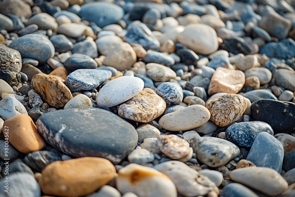 Close up of smooth colorful stones on a beach. Abstract texture of natural pebbles for background, design, or artwork. Close up of smooth colorful stones on a beach. Abstract texture of natural pebbles for background, design, or artwork.