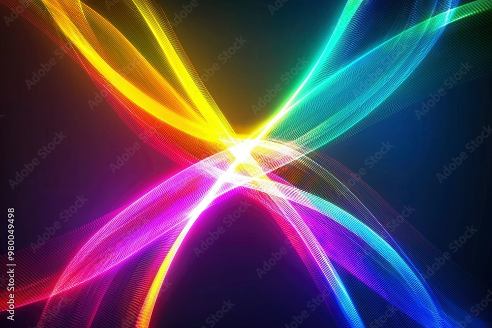 Abstract Intertwining Neon Lines in Vibrant Colors Abstract Intertwining Neon Lines in Vibrant Colors