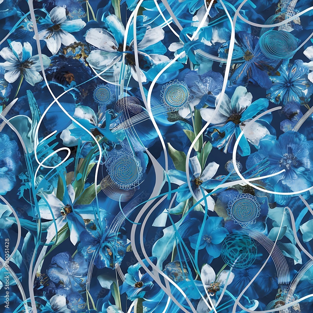 Obraz premium Floral background , element for blue design pattern