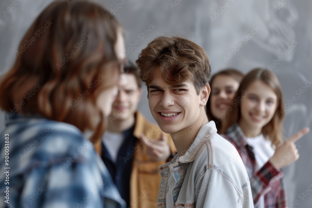 Teenagers Teasing and Bullying Classmates at School Teenagers Teasing and Bullying Classmates at School