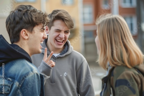 Teenagers Teasing and Bullying Classmates at School