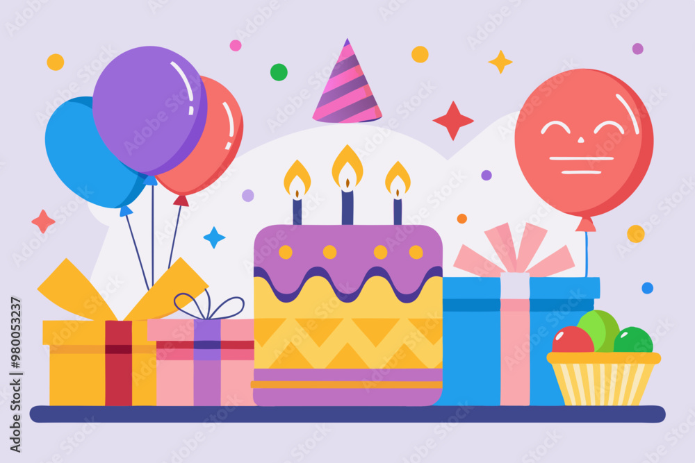 Happy birthday celebration stock illustration Happy birthday celebration stock illustration