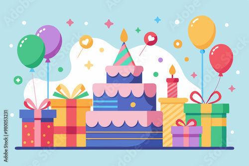 Happy birthday celebration stock illustration
