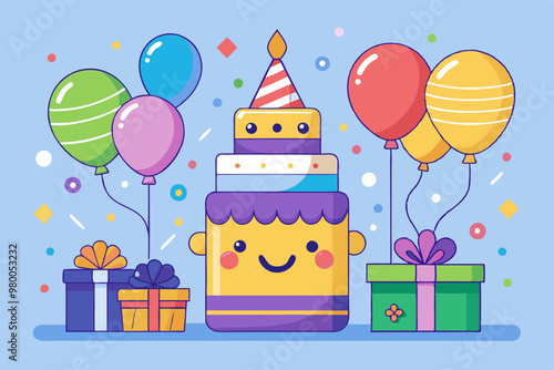 Happy birthday celebration stock illustration