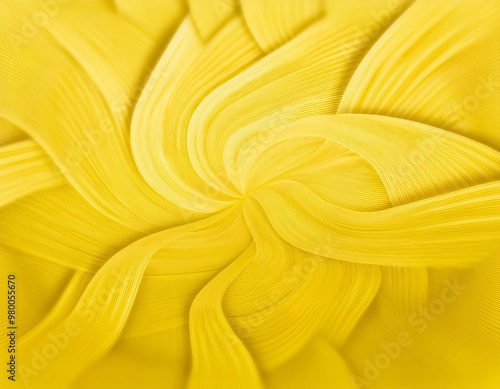 abstract with wavy elements that stand out in a creative design on a bright yellow background. generative ai photo