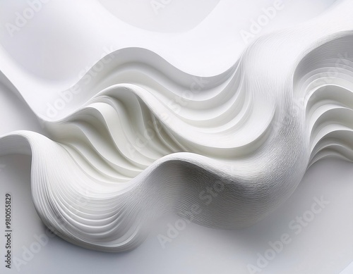 abstract background with wavy elements in creative design over white background. generative ai photo