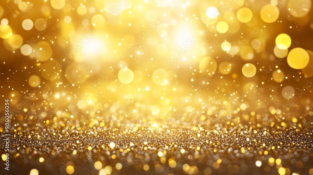 Golden Sparkler Bokeh Background, Gold Fireworks For Greeting Card, Elegant Banner With Glitter Golden Sparkler Bokeh Background, Gold Fireworks For Greeting Card, Elegant Banner With Glitter