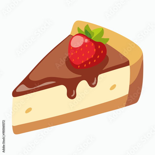 Vector cheesecake isolated on white background stock illustration