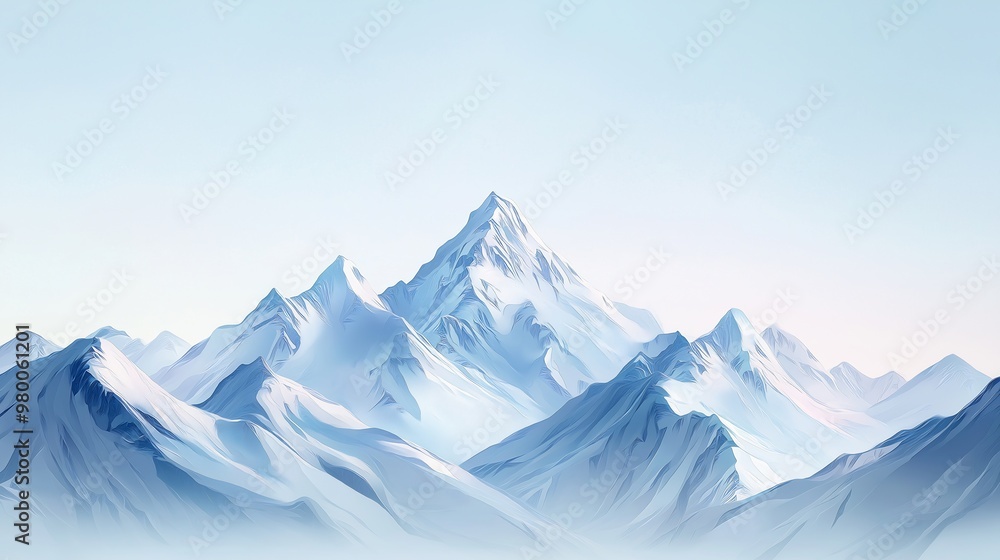 Snowy Mountain Peaks Under Blue Sky Snowy Mountain Peaks Under Blue Sky