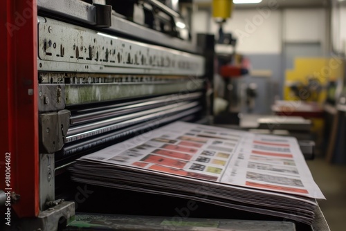 Wallpaper Mural Folding device arranges printed offset sheets for newspaper brochures in a print shop Torontodigital.ca