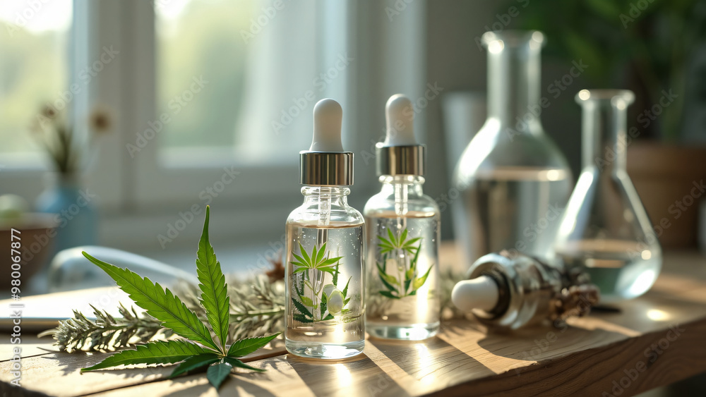bottles of homeopathic product, oil, cream, ointment, dropper, cannabist bottles of homeopathic product, oil, cream, ointment, dropper, cannabist