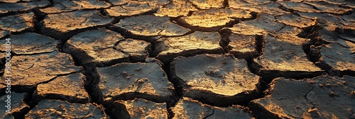 drought causing cracks in the land without water photo