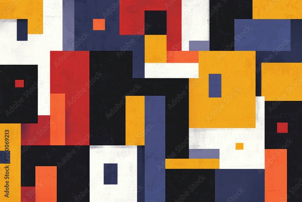 Abstract Geometric Composition with Vibrant Colors and Textured Surfaces Abstract Geometric Composition with Vibrant Colors and Textured Surfaces