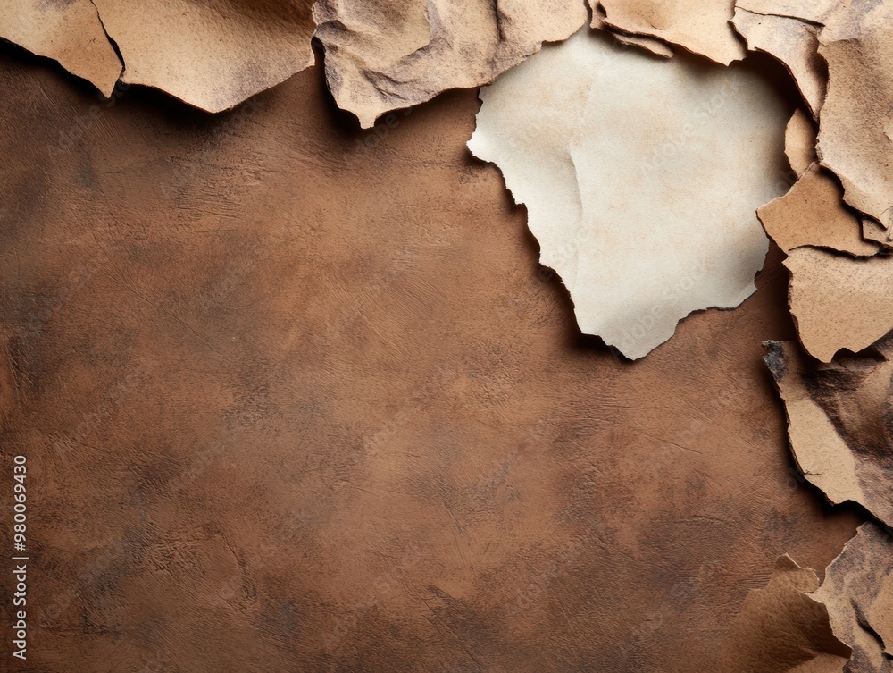A textured background of torn paper revealing a vintage look, perfect for artistic designs and creative projects. A textured background of torn paper revealing a vintage look, perfect for artistic designs and creative projects.