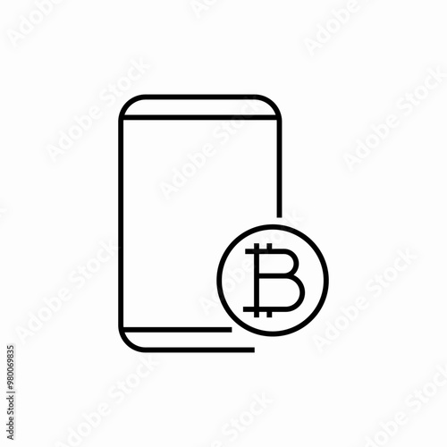 phone crypto icon sign vector