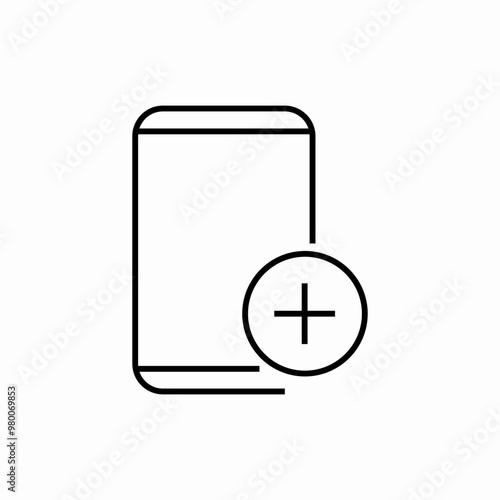 phone add plus icon sign vector