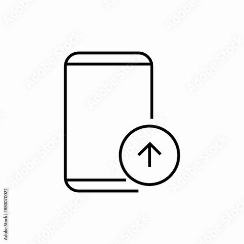 phone upload icon sign vector