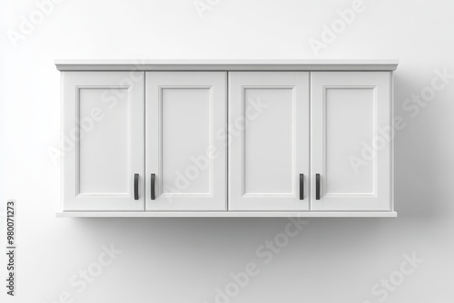 Isolated white cabinet on white background with clipping path